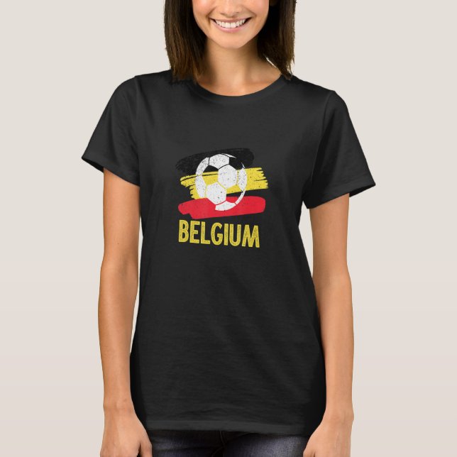 T-shirt Pays drapeaux Belgique football (Devant)