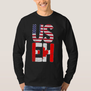 T-shirt Pays du drapeau américain Feuille d'érable canadie