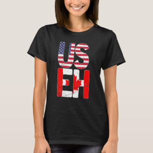 T-shirt Pays du drapeau américain Feuille d'érable canadie