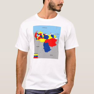 T-shirt pays du venezuela carte noire drapeau