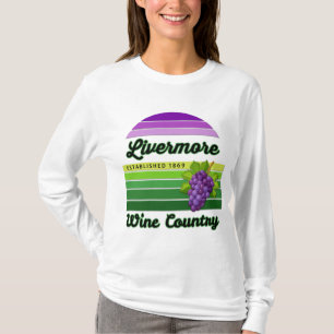 T-shirt Pays du vin de Livermore Raisins rayures violettes