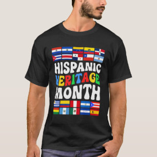 T-shirt Pays Latine Drapeau Rétro Patrimoine Hispanique Mo