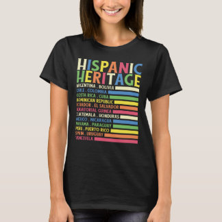 T-shirt Pays latino-américains Mois du patrimoine hispaniq