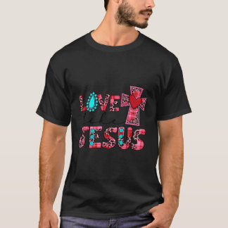 T-shirt Pays Occidental Amour Comme Jésus Croix Ge Chrétie