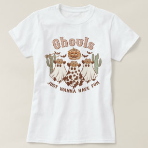 T-shirt Pays Occidental Cowgirl Ghouls Drôle Halloween