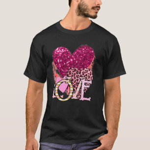 T-shirt Pays Occidental Leopard Hearts Love Cowgirl Valent