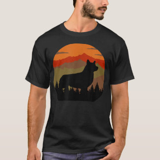 T-shirt Pays vintage Rugged Retro Ciel et Forêt Corgi Do
