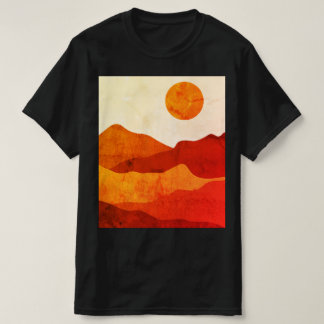 T-shirt Paysage Abstrait Bohème Chaud Désert Montagnes