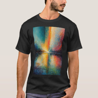 T-shirt Paysage Abstrait Coloré Réflexion Murale