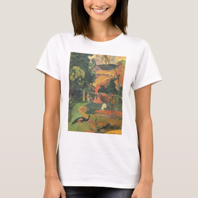 T-shirt Paysage avec des paons par Paul Gauguin (Devant)
