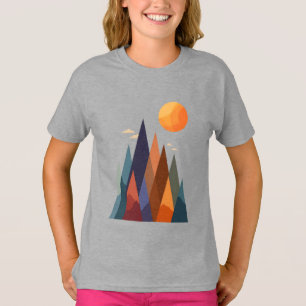 T-shirt Paysage avec montagnes et soleil