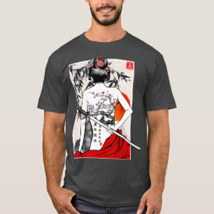 T-shirt Paysage culturel japonais Samurai Vintage Sakura