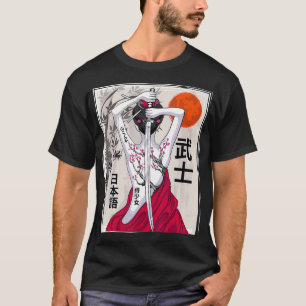 T-shirt Paysage culturel japonais Samurai Vintage Sakura