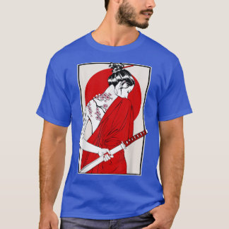 T-shirt Paysage culturel japonais Samurai Vintage Sakura C