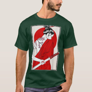 T-shirt Paysage culturel japonais Samurai Vintage Sakura C