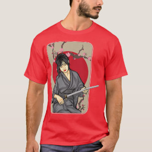 T-shirt Paysage culturel japonais Samurai Vintage Sakura C
