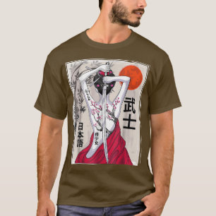 T-shirt Paysage culturel japonais Samurai Vintage Sakura C
