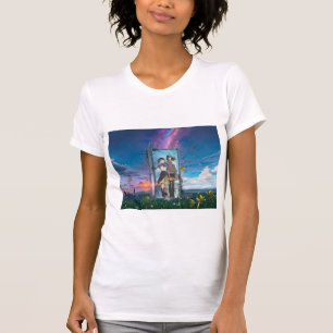 T-Shirt paysage d'anime ciel étoilé coucher de sol