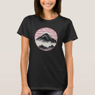 T-shirt Paysage d'Art Japonais de Montagne vintage
