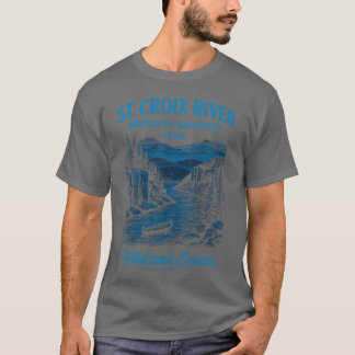 T-shirt Paysage de canoë sur la rivière sauvage Art amis a