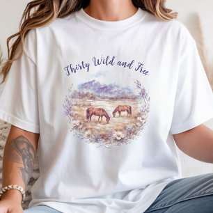 T-shirt Paysage de chevaux étape importante d'anniversaire