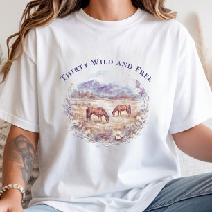 T-shirt Paysage de chevaux étape importante d'anniversaire