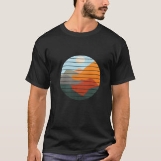 T-shirt Paysage de montagne Abstrait Coucher de soleil Vis