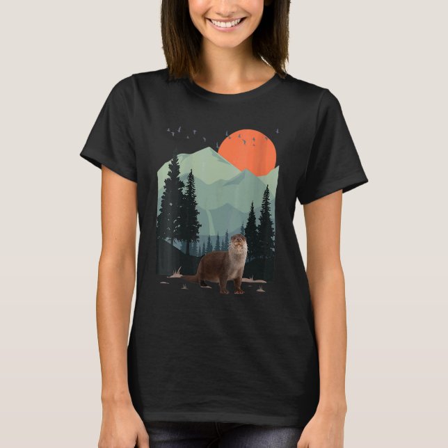T-shirt Paysage de montagne Aventure Coucher de soleil Pin (Devant)