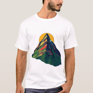 T-shirt Paysage de montagne géométrique Abstrait