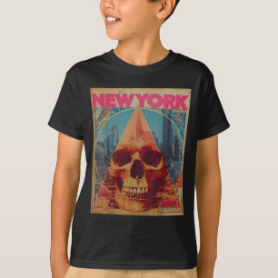 T-shirt Paysage de New York punk grunge vintage rétro graf