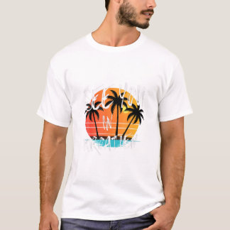 T-shirt Paysage de randonnée en forêt Randonnée Sunse