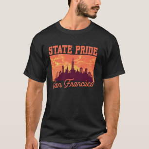 T-shirt Paysage de San Francisco Californie Ciel fumé Stat