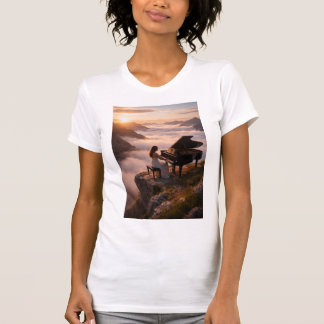 T-shirt Paysage de sérénité au piano de montagne