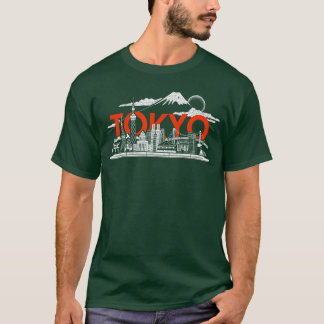 T-shirt Paysage de Tokyo Japon Art MtFuji Skytree Shinkans