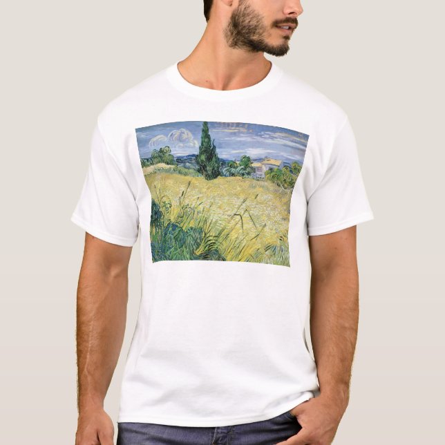 T-shirt Paysage de Vincent van Gogh | avec du maïs vert, (Devant)