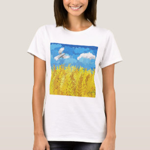 T-shirt Paysage du drapeau ukrainien