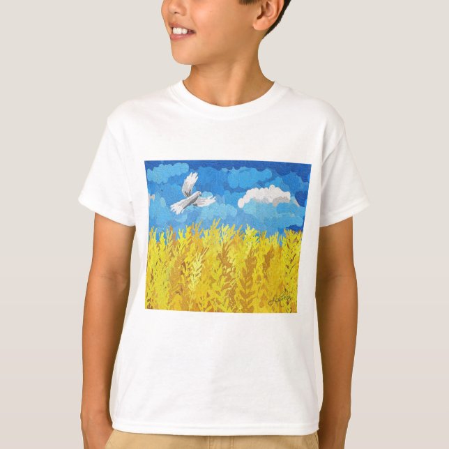 T-shirt Paysage du drapeau ukrainien (Devant)