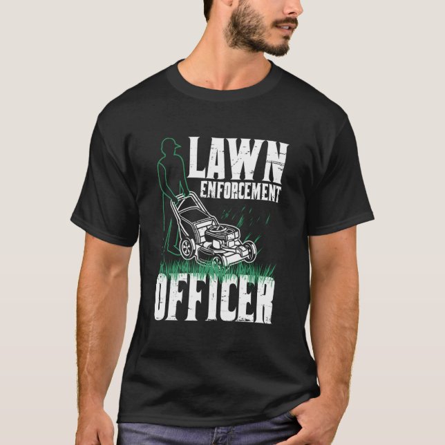 T-shirt Paysage du jardinier ouvrier de tondeuse de pelous (Devant)