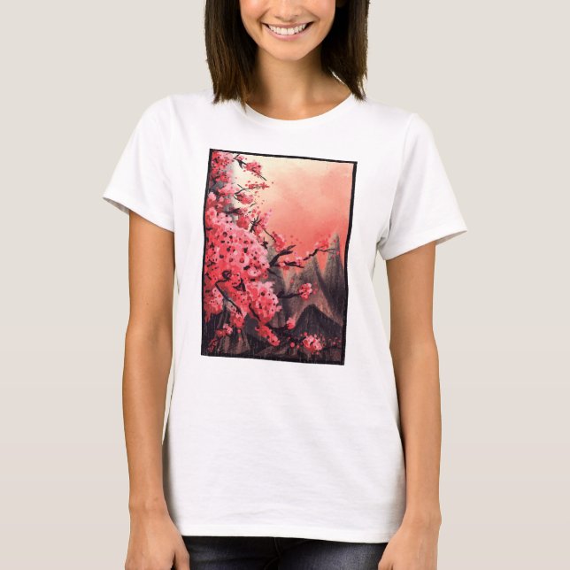 T-shirt Paysage en cerisier (Devant)