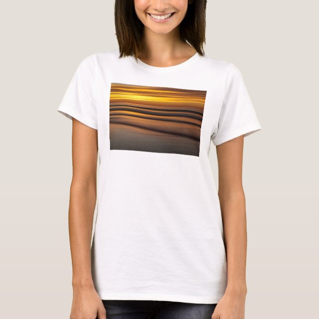 T-shirt Paysage marin abstrait au coucher du soleil, CA (Devant)