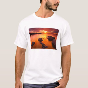 T-shirt Paysage marin orange, coucher de soleil, Californi