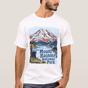 T-shirt Paysage montagneux du parc national du mont Rainie