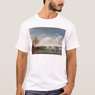 T-shirt Paysage néerlandais avec des patineurs