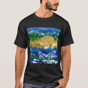 T-shirt Paysage océanique abstrait de coucher de soleil do