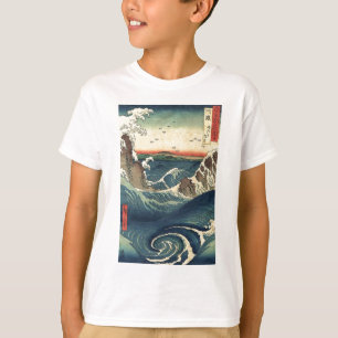T-shirt paysage océanique japonaise Ukiyo-e grande vague