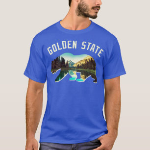 T-shirt Paysage tendance de l'Ours d'État Doré Silhouette