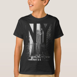 T-shirt Paysage urbain abstrait de New York City, noir &am