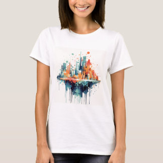 T-shirt Paysage urbain coloré