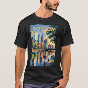 T-shirt Paysage urbain de Boston Massachusetts Art de voya