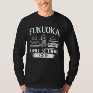 T-shirt Paysage urbain de Fukuoka Japon carte de voyage